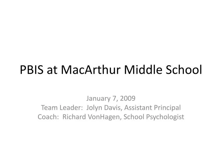 pbis at macarthur middle school n.