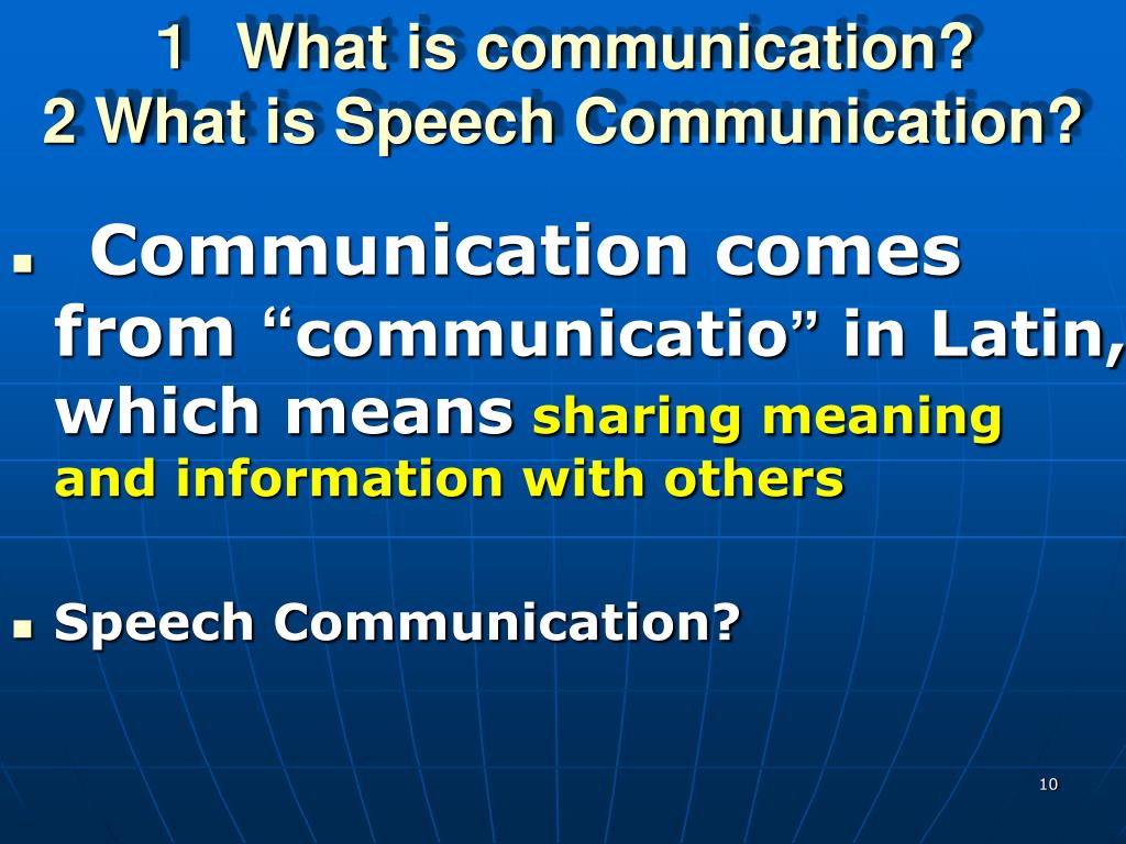 what is meaning speech communication