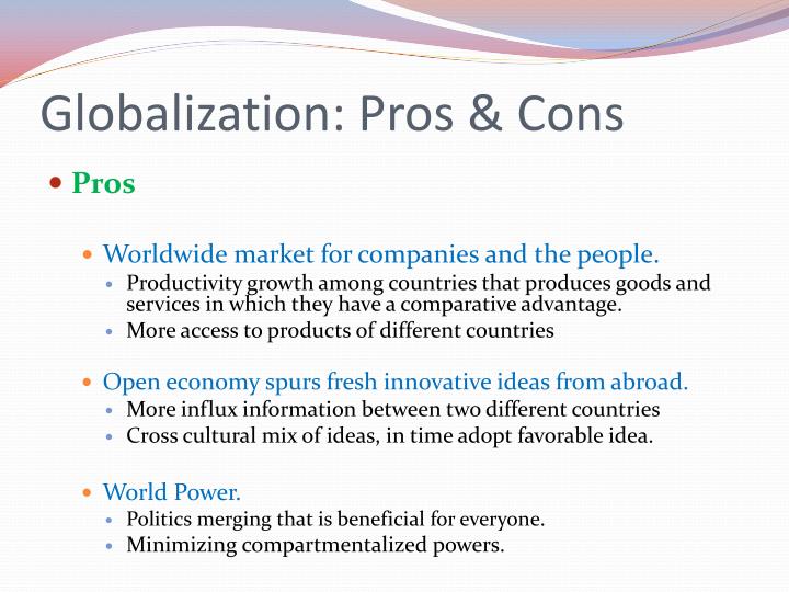 globalization pro cons