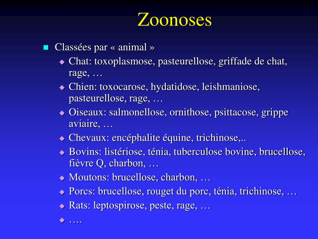 PPT  Zoonoses et maladies à vecteurs animaux PowerPoint Presentation