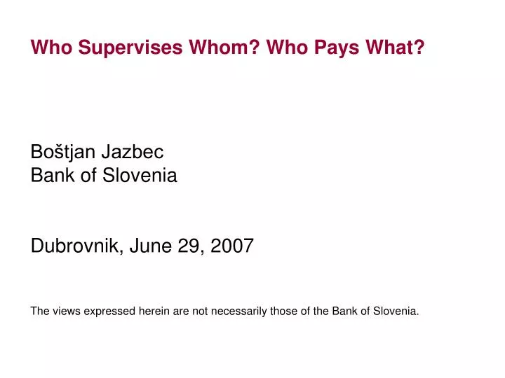 who supervises whom who pays what n.