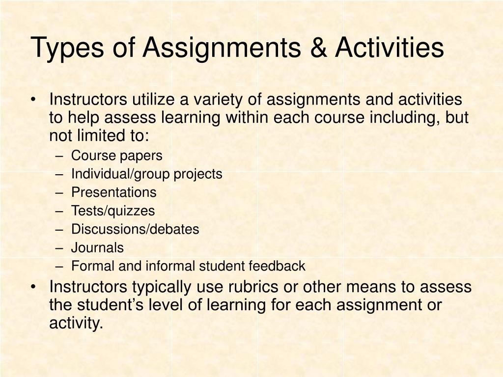 what is assignments type