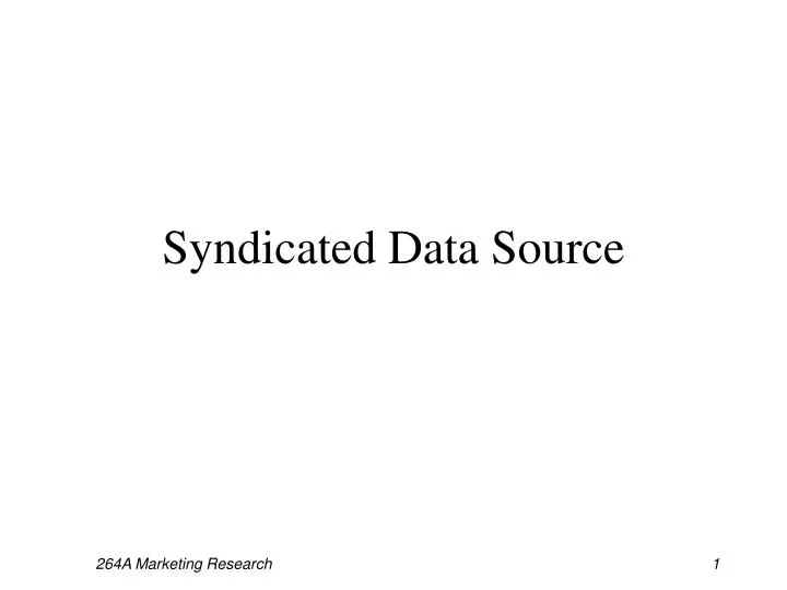 PPT Syndicated Data Source PowerPoint Presentation ID529353