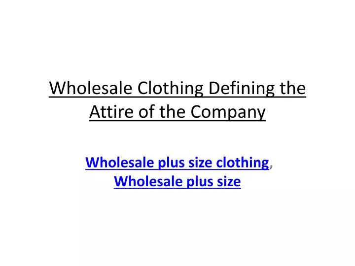 wholesale clothing defining the attire of the company n.