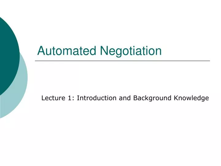 automated negotiation n.