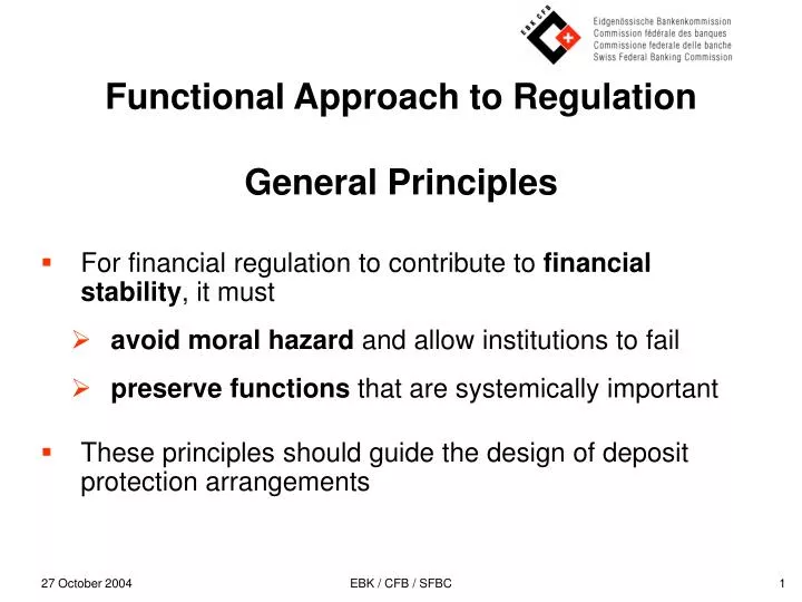 PPT - Functional Approach to Regulation General Principles PowerPoint ...
