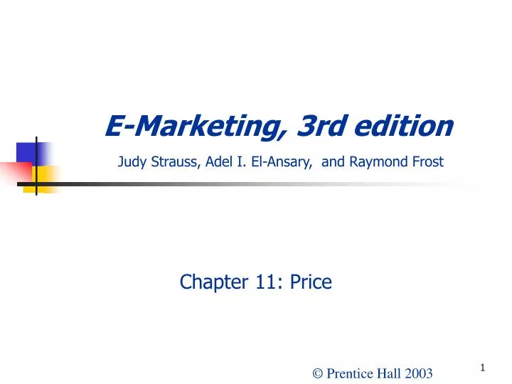 e marketing 3rd edition judy strauss adel i el ansary and raymond frost n.