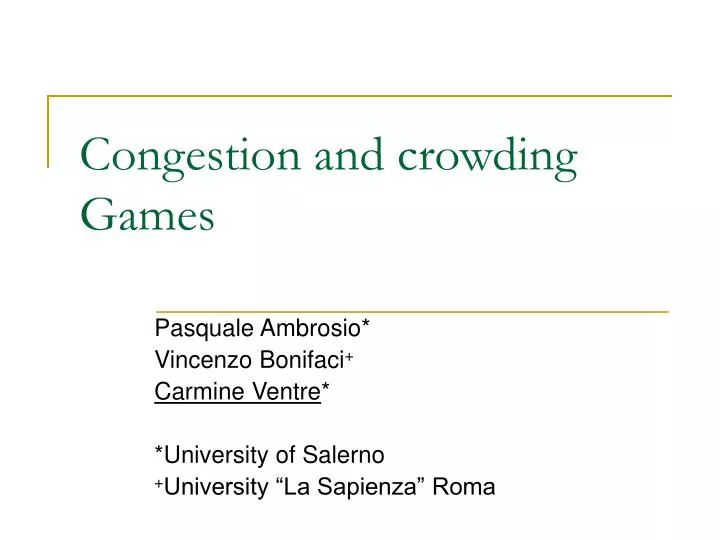 congestion and crowding games n.