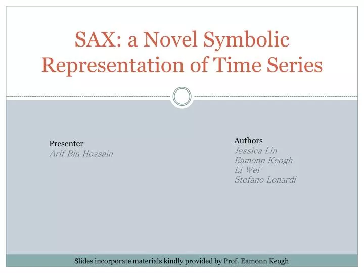 sax a novel symbolic representation of time series n.