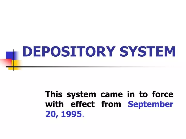depository system n.