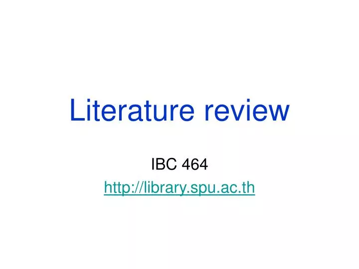 literature review n.