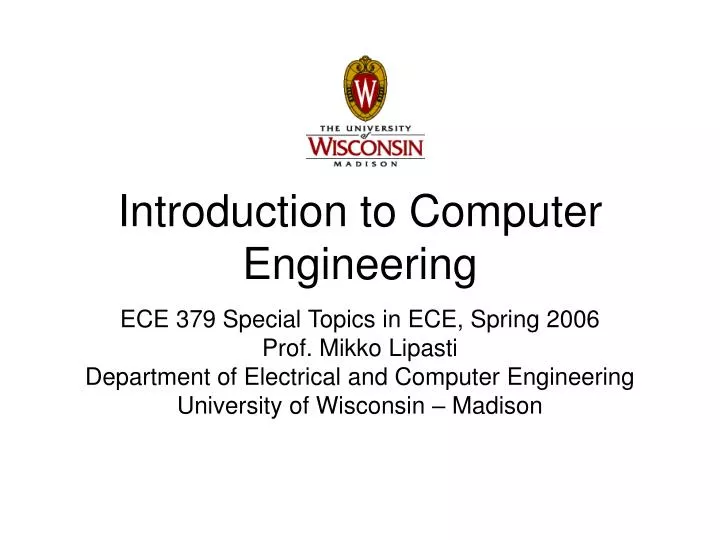 introduction to computer engineering n.