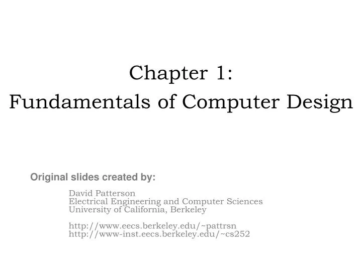 chapter 1 fundamentals of computer design n.
