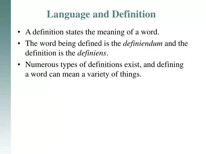 PPT - Language and Definition PowerPoint Presentation, free download ...