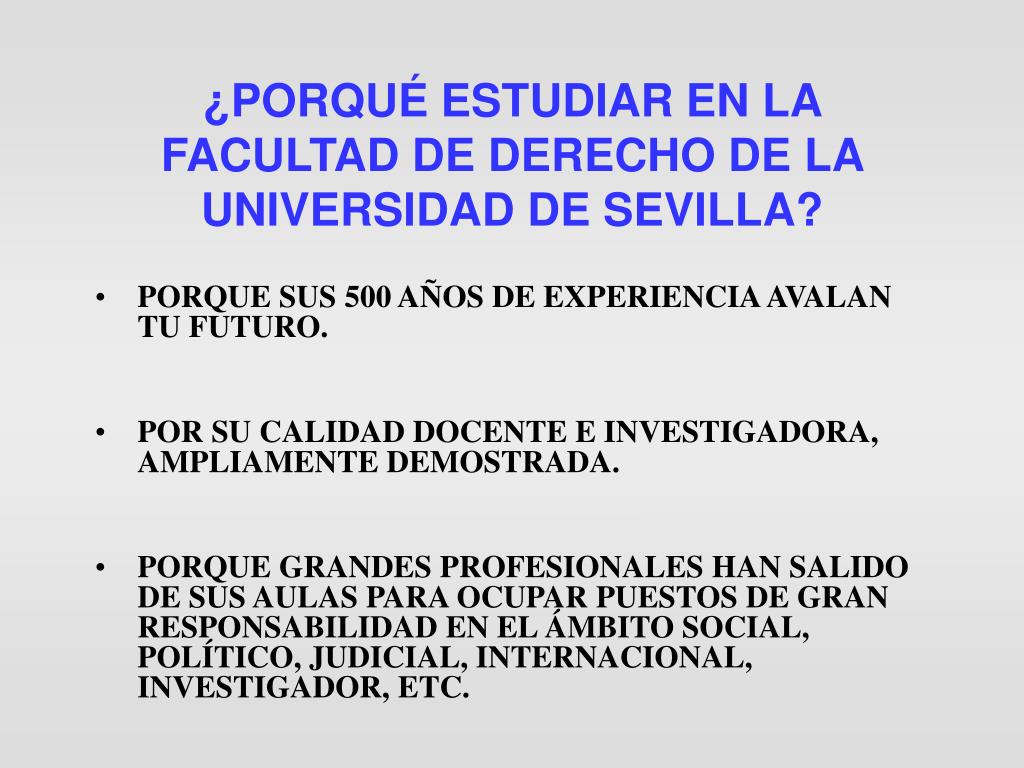 PPT - FACULTAD DE DERECHO UNIVERSIDAD DE SEVILLA PowerPoint Presentation -  ID:534814