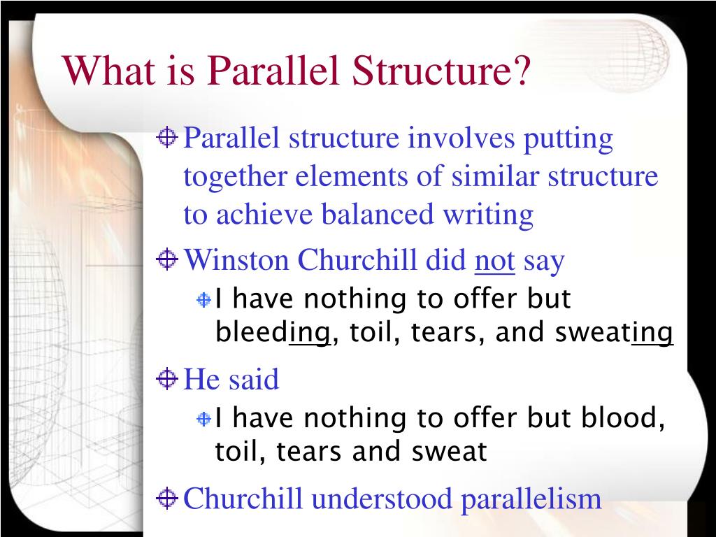 parallel structure in thesis