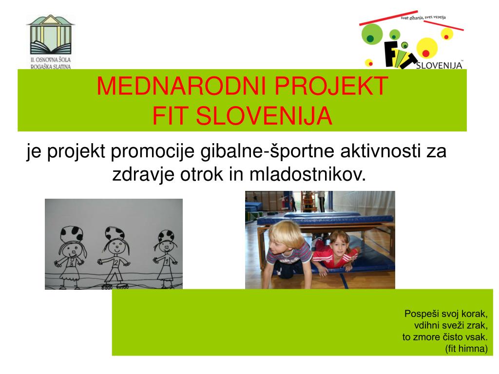 PPT - MEDNARODNI PROJEKT FIT SLOVENIJA PowerPoint Presentation, free  download - ID:536163