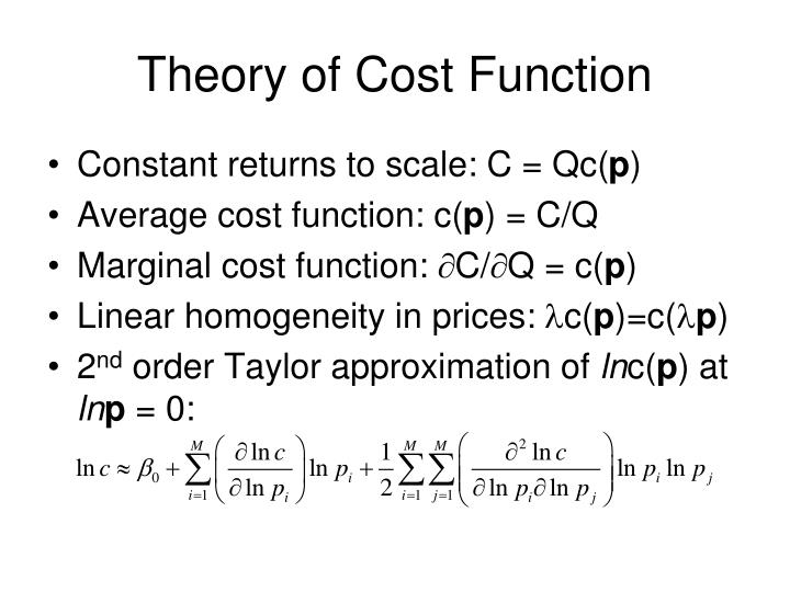 ppt translog cost function powerpoint presentation id 536179 cost function