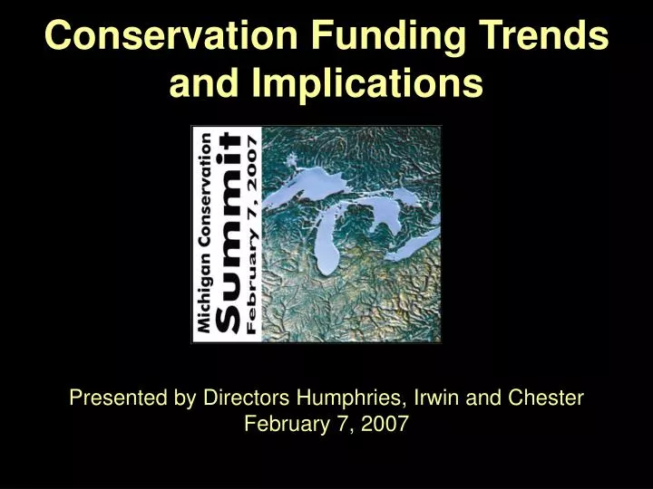 conservation funding trends and implications n.