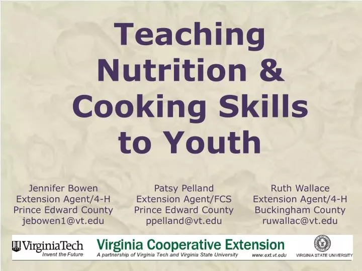 teaching nutrition cooking skills to youth n.