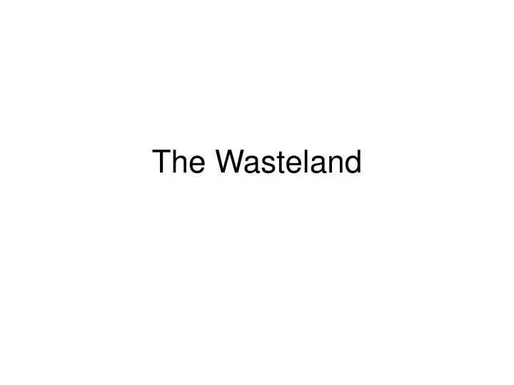 the wasteland n.
