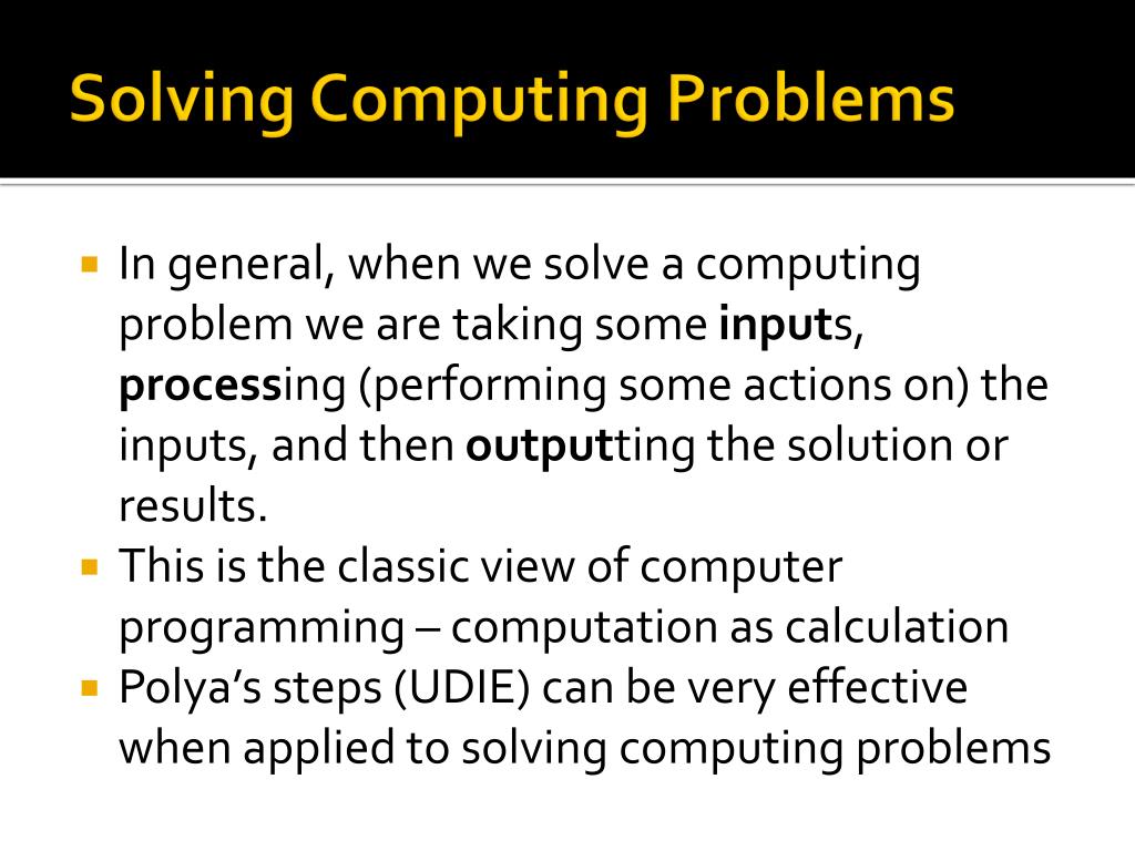 introduction to computer problem solving ppt
