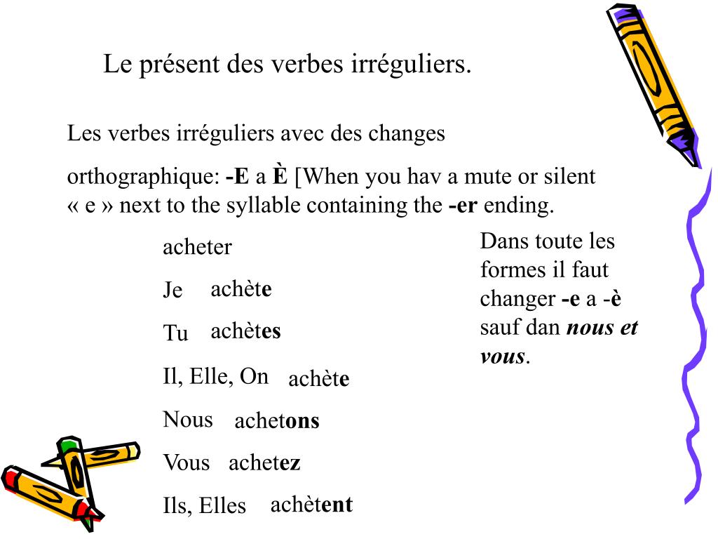 Verbe Mettre Au Présent PPT - Le présent des verbes réguliers. PowerPoint Presentation, free  download - ID:538261