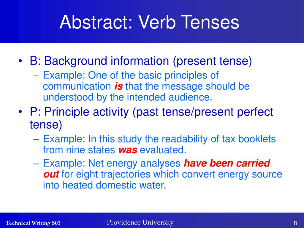 thesis abstract tense