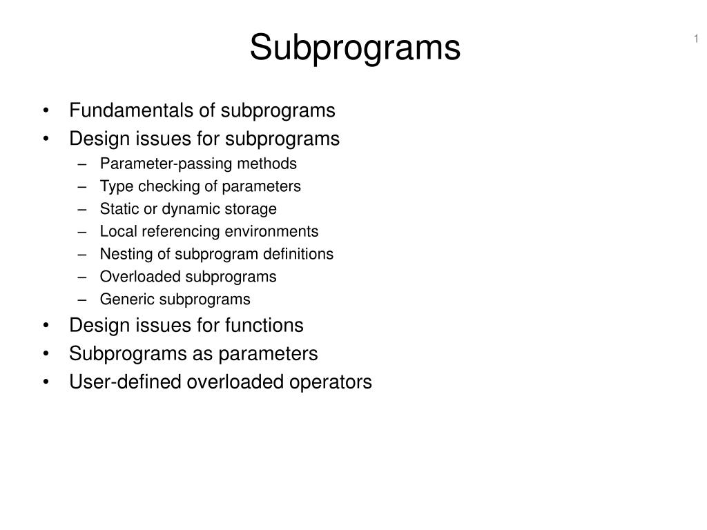 Overloaded Subprograms