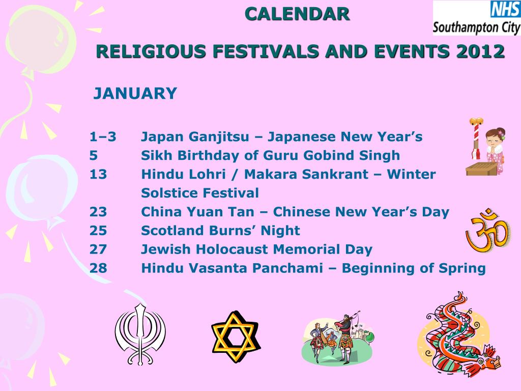 PPT Religious Festivals and Events 2012 PowerPoint Presentation, free