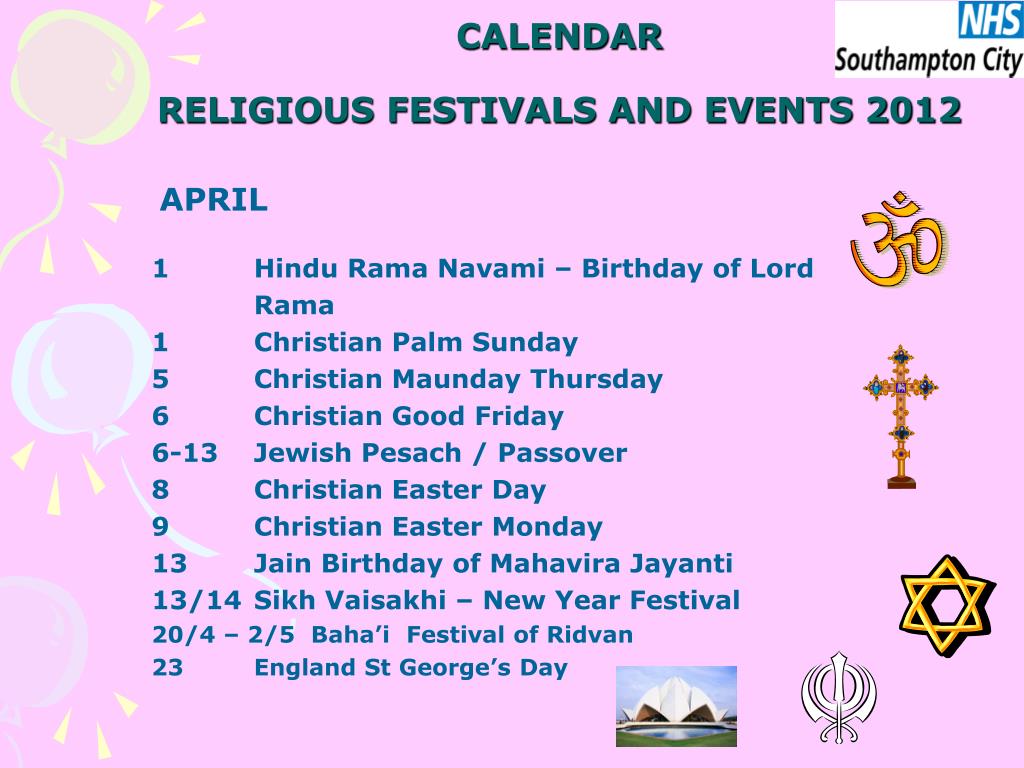 PPT Religious Festivals and Events 2012 PowerPoint Presentation, free