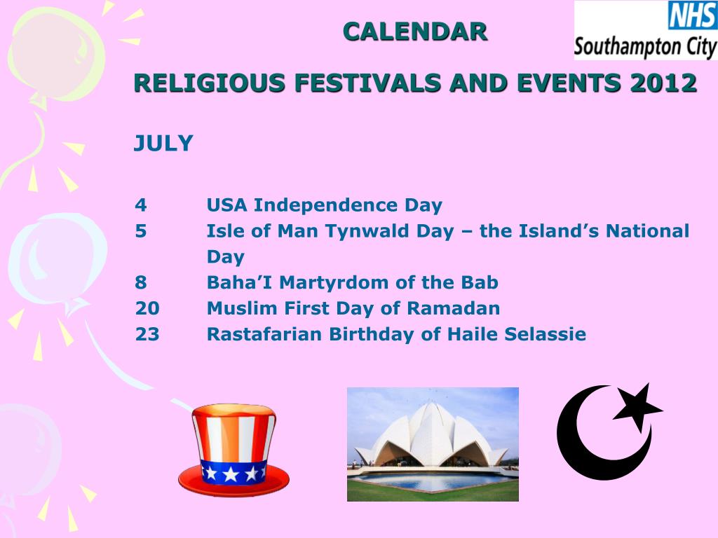 PPT Religious Festivals and Events 2012 PowerPoint Presentation, free