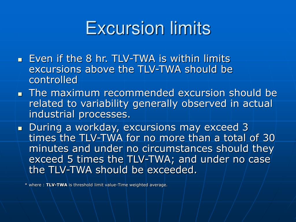 excursion limit meaning