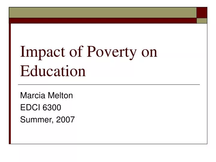 impact of poverty on education n.