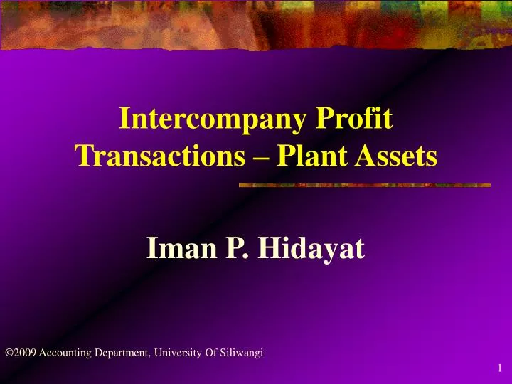 intercompany profit transactions plant assets n.