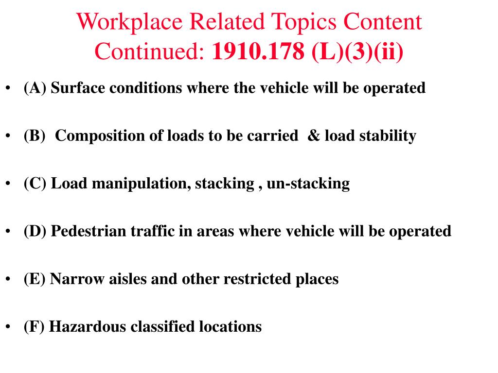 Ppt powered industrial truck 29 cfr 1910 178 final rule powerpoint