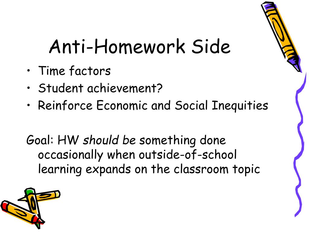 anti homework meaning