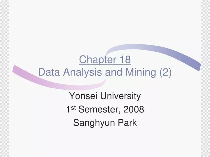 chapter 18 data analysis and mining 2 n.