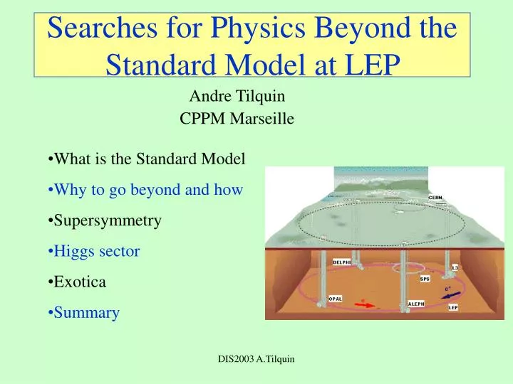 PPT - Searches for Physics Beyond the Standard Model at LEP PowerPoint ...