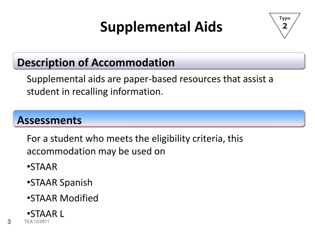 Supplemental Aids Printables Allowable