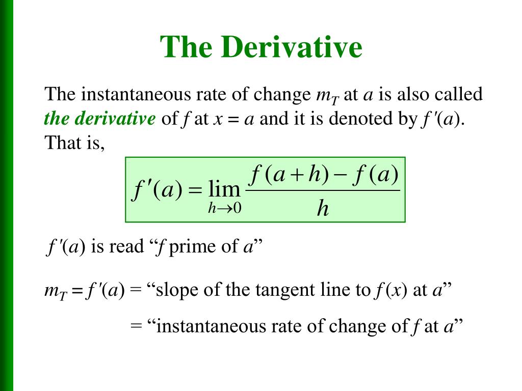 PPT - Chapter 3 Introduction to the Derivative Sections 3.5, 3.6, 4.1 ...