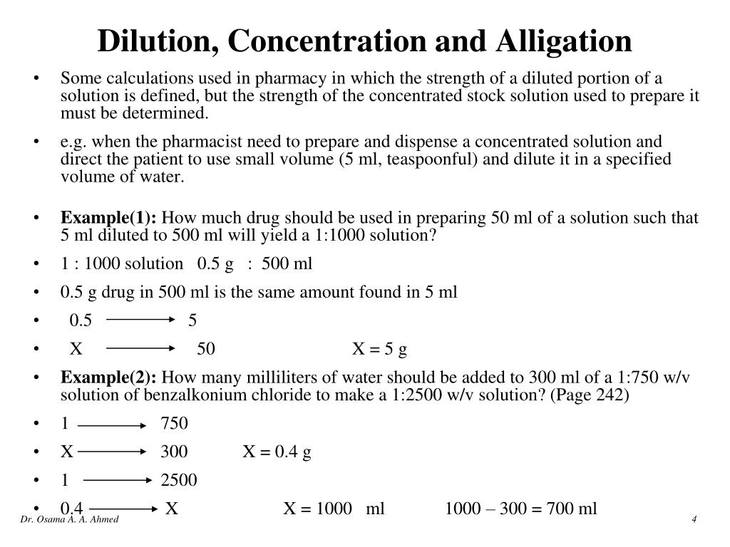 PPT Dilution, Concentration and Alligation PowerPoint Presentation