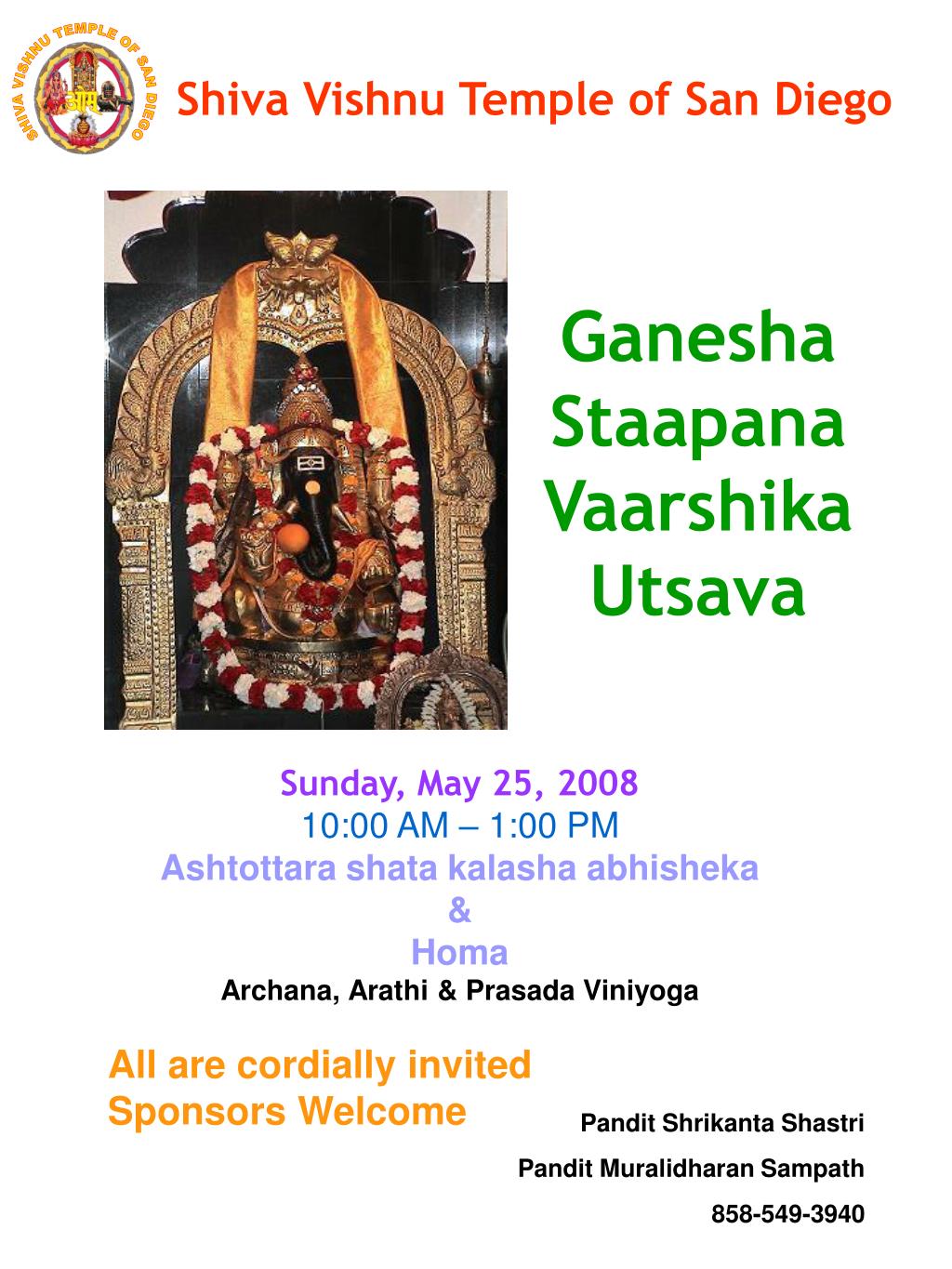 PPT - SHIVA VISHNU TEMPLE OF SAN DIEGO PowerPoint Presentation, free 