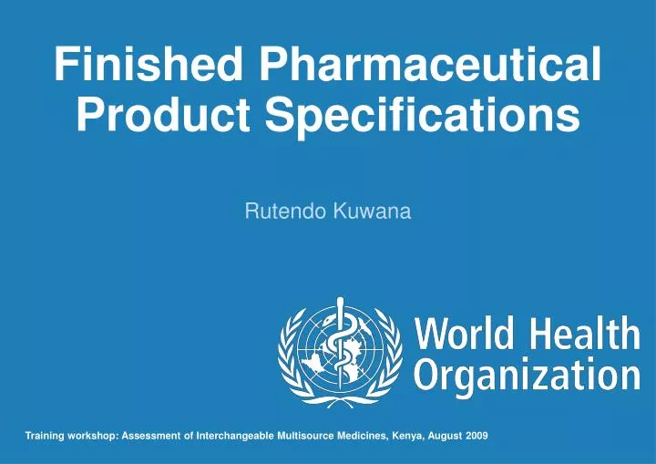 PPT Finished Pharmaceutical Product Specifications PowerPoint