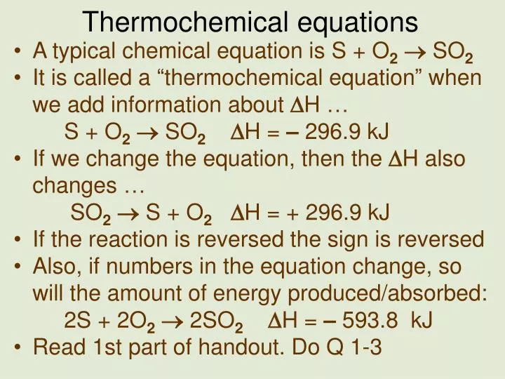 thermochemical equations n.