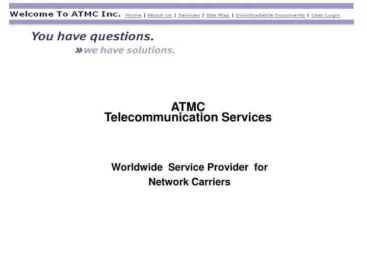 PPT ATMC Telecommunication Services PowerPoint Presentation Free 