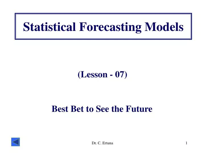 statistical forecasting models n.