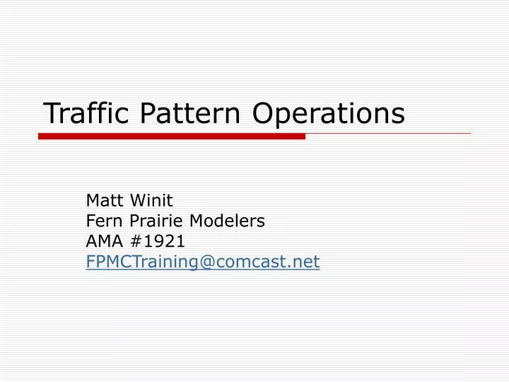 traffic pattern operations n.
