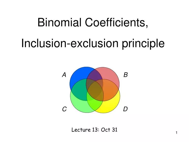 binomial coefficients inclusion exclusion principle n.