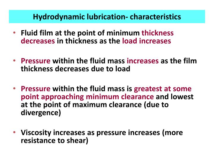 PPT Hydrodynamic lubrication PowerPoint Presentation ID545606